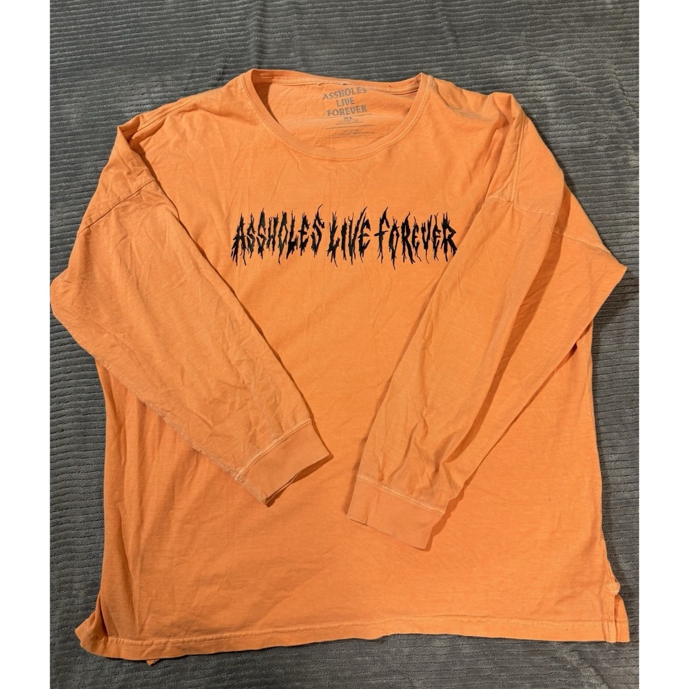 A$$holes Live Forever Unisex Adults Graphic Long Sleeve T-Shirt Peach Xl - Picture 1 of 5